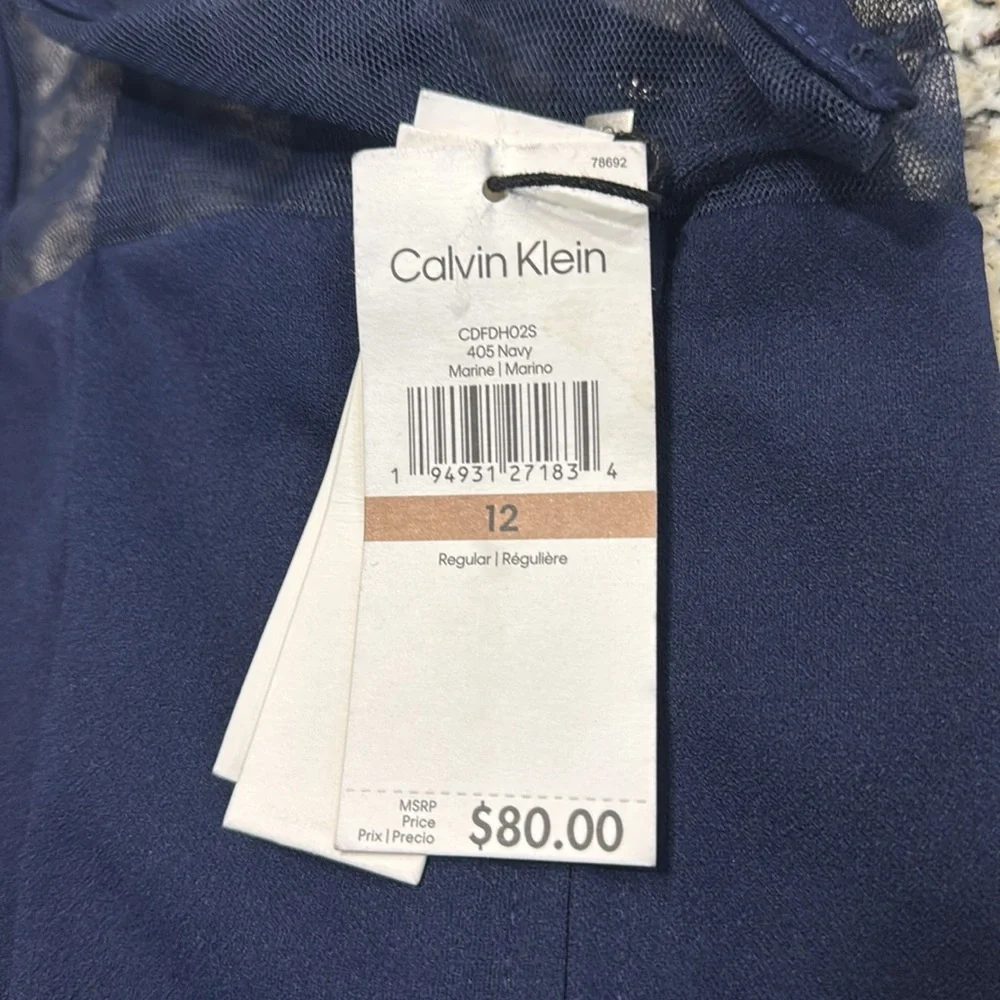 Calvin Klein Navy Blue Formal Girls Dress NWT